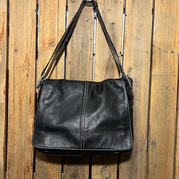 Coach Handbags - Coach Black Leather Shoulder Bag